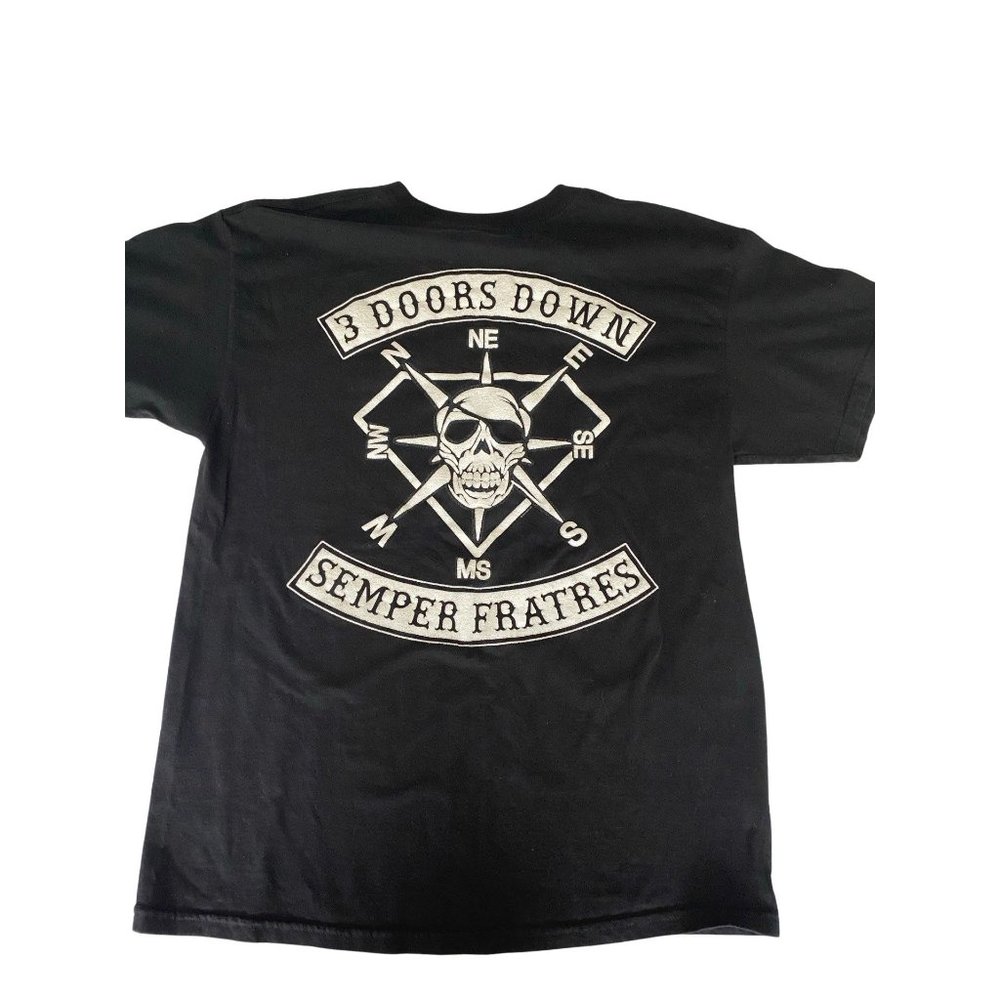 3 Doors Down Semper Fratres Pirate T Shirt Men's Size Large Black